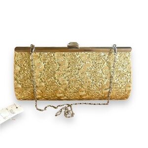 Gold Glitter Prom Clutch